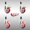Service Caster 4 Inch 316SS Red Poly Swivel 1 Inch Expanding Stem Caster Lock Brake, 2PK SCC-SS316TTLEX20S414-PPUBRED-2-S-2-1 - alternate 2